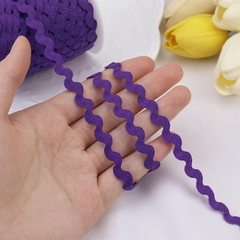 GXTIZAS Rick Rack Wave Bending Fringe Trim 40 Yards Purple Lace Ribbon RIC Rac Trim for Sewing Clothes Gift Wrapping Home Party Decoration - Image 3